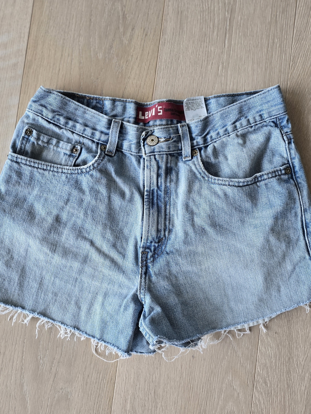 Levi's Light Wash Denim Cutoff Shorts High Waist Mom Vintage